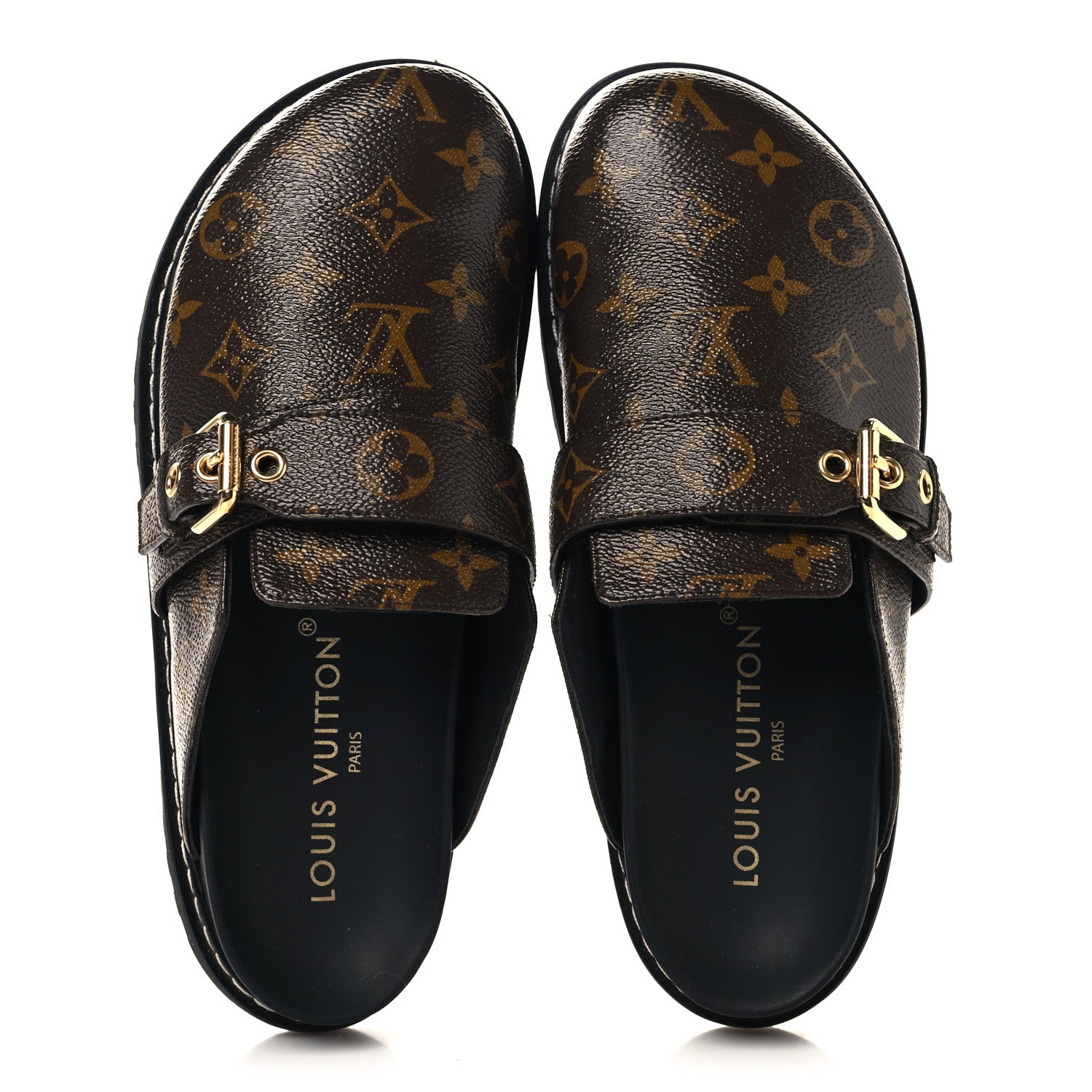 Louis Vuitton Patent Monogram Womens Cosy Flat Comfort Clog Mules 39 Brown 2 of 9