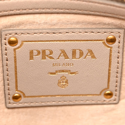 Prada Soft Calfskin Stitched Shoulder Bag  Argilla 6 of 14