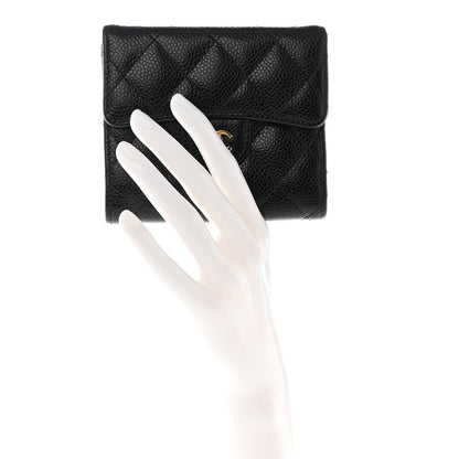 Chanel Caviar Quilted Compact Flap Wallet Black 2 of 12