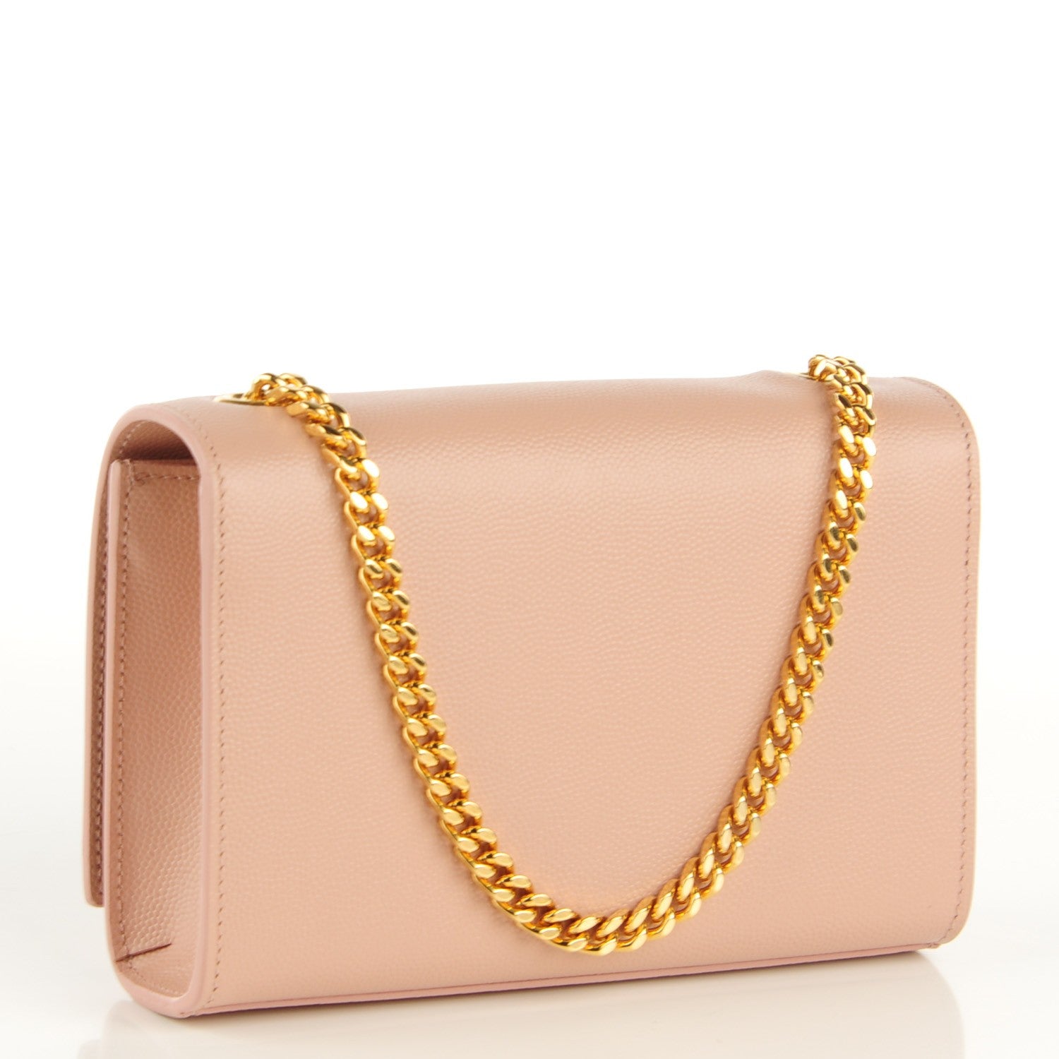 Saint Laurent Grain De Poudre Small Classic Monogram Satchel Pale Pink 4 of 8