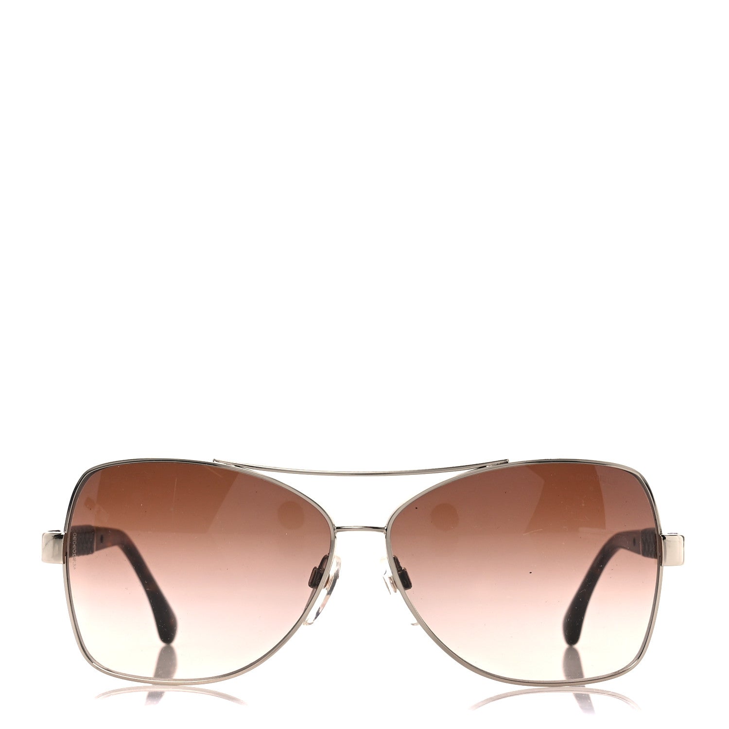 Chanel Lambskin Quilted Pilot Sunglasses 4196-Q Gold 2 of 8