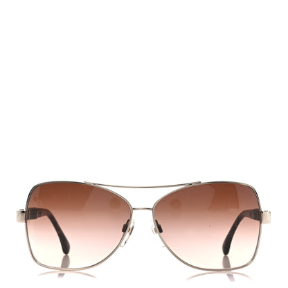 Chanel Lambskin Quilted Pilot Sunglasses 4196-Q Gold 2 of 8