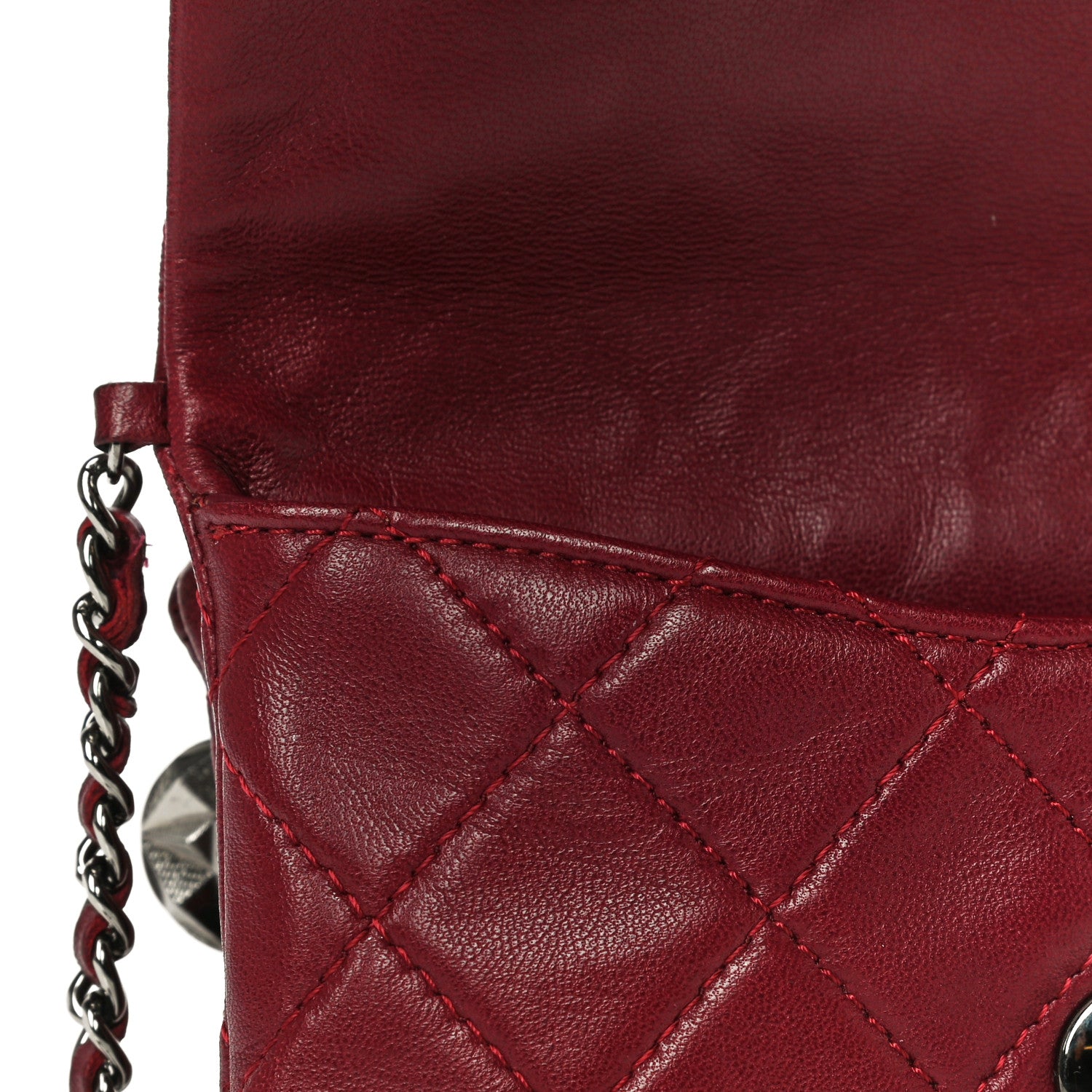 Chanel Lambskin Quilted Mini Mineral Nights Flap Crossbody Bag Dark Red 17 of 25