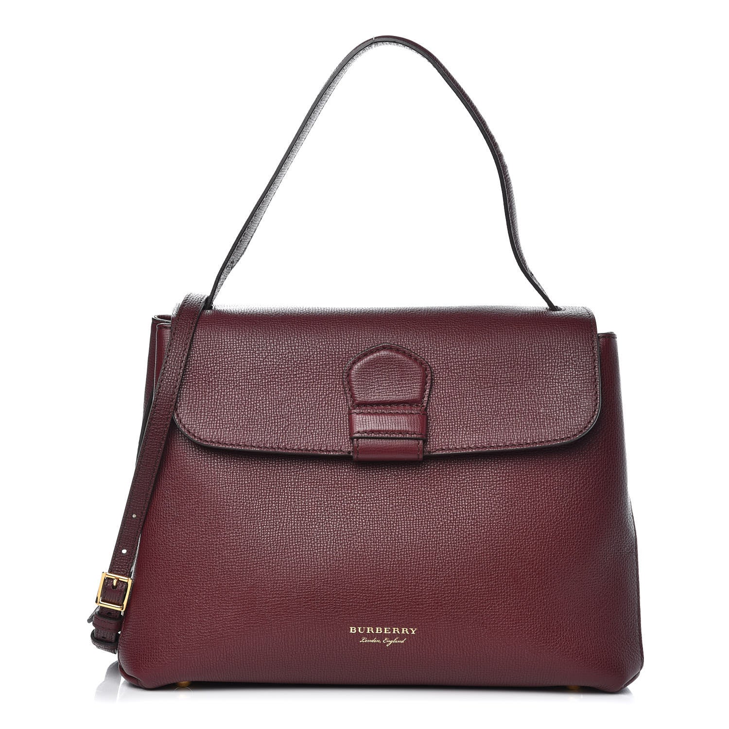 Burberry Derby Calfskin House Check Medium Camberley Burgundy 1 of 12