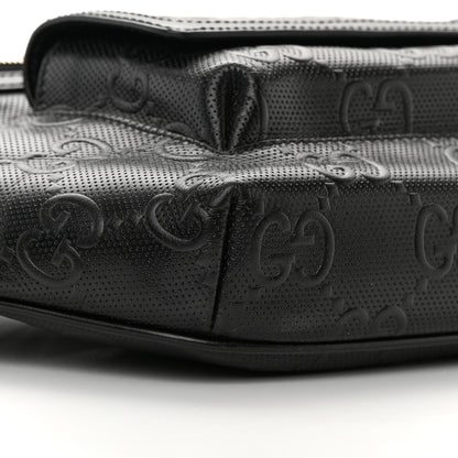 Gucci Calfskin GG Tennis Embossed Pocket Belt Bag Black 9 of 12