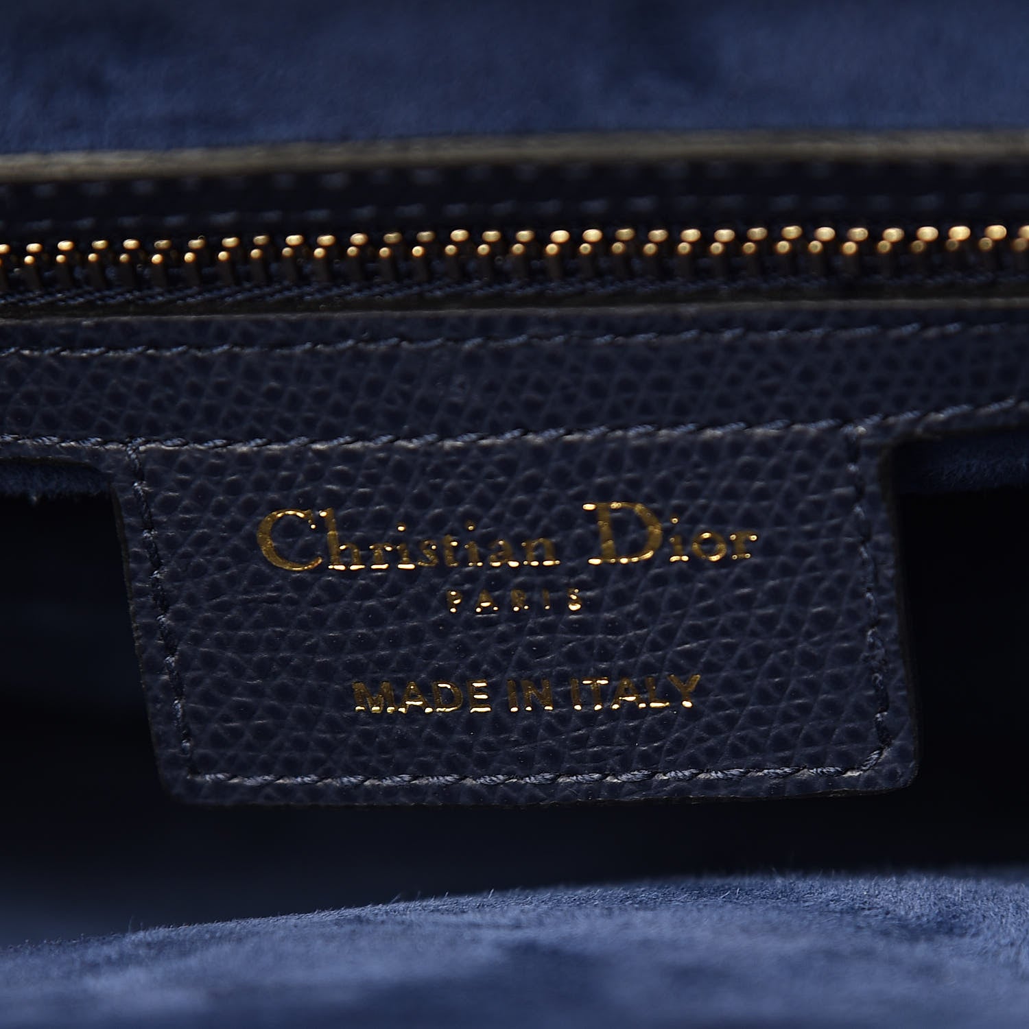 Christian Dior Grained Calfskin Saddle Bag Navy 6 of 11