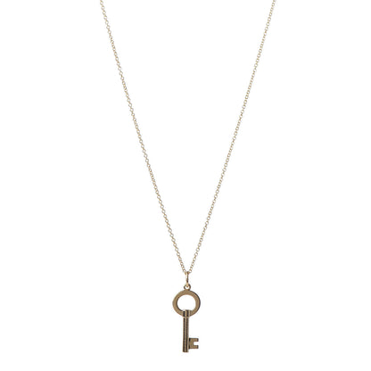 Tiffany 18K Yellow Gold Modern Keys Open Round Key Pendant Necklace 1 of 7