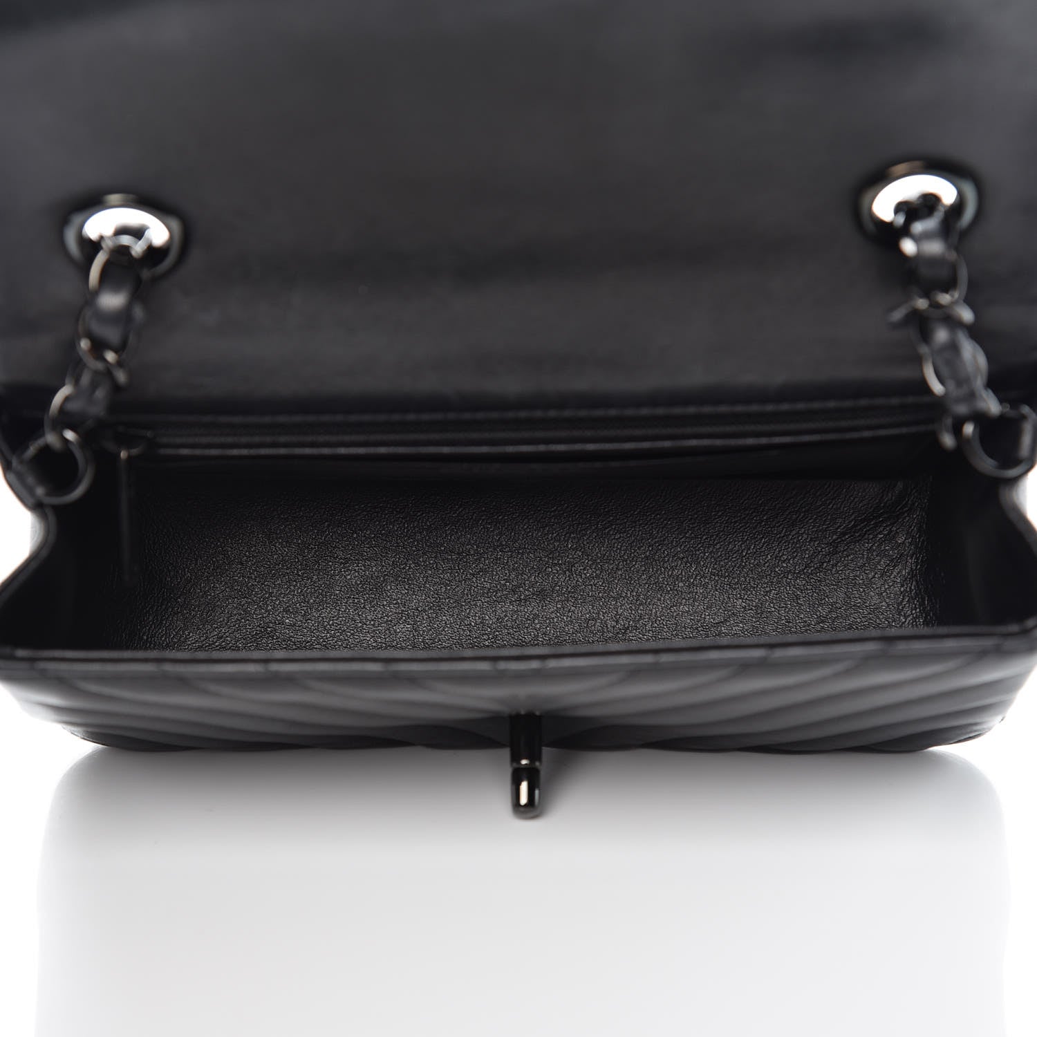 Chanel Lambskin Chevron Quilted Mini Rectangular Flap So Black 5 of 16