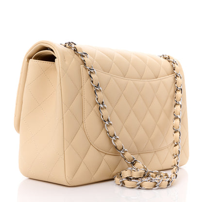 Chanel Lambskin Quilted Jumbo Double Flap Light Beige 3 of 11