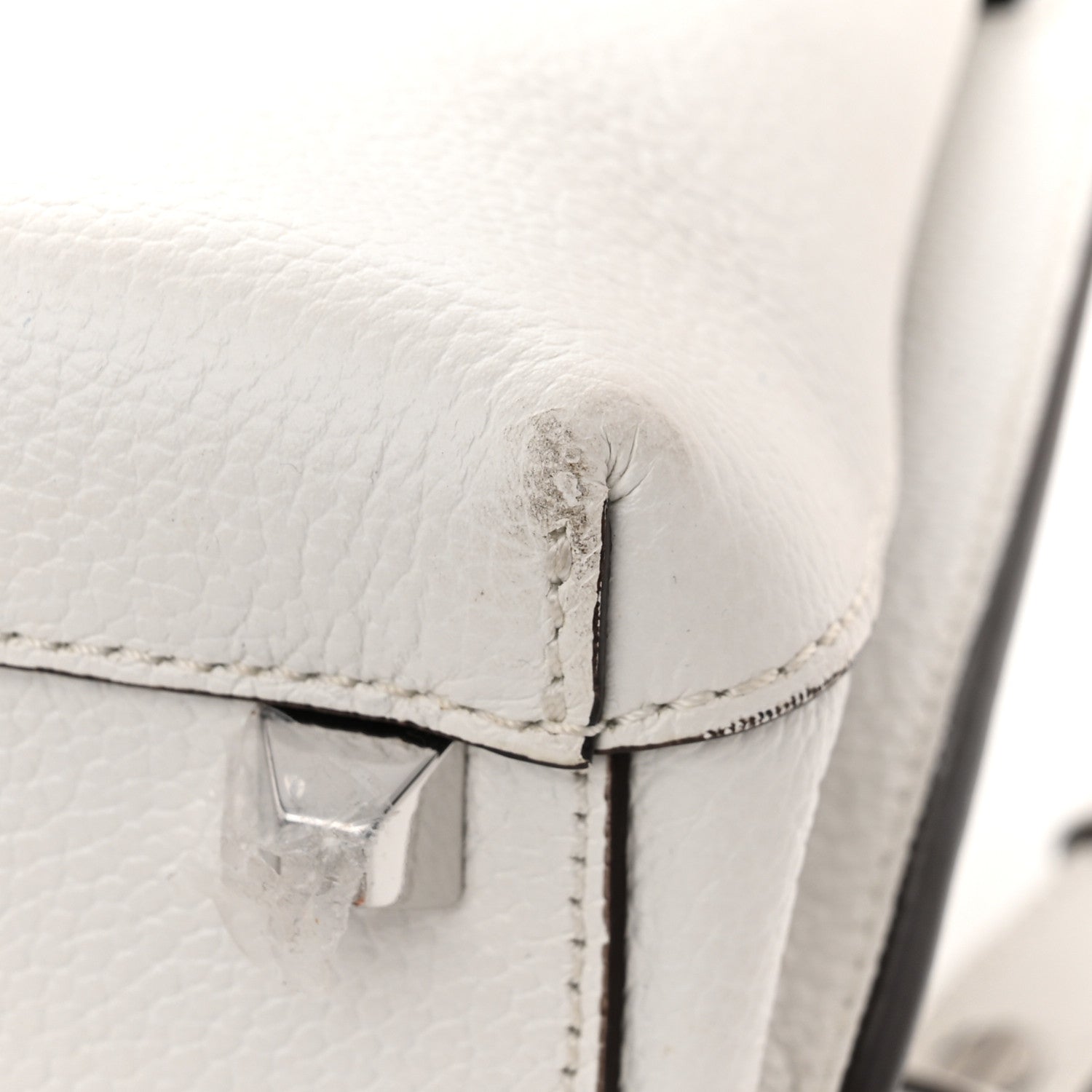 MCM Grained Calfskin Medium Milla Convertible Backpack White Flake 15 of 15