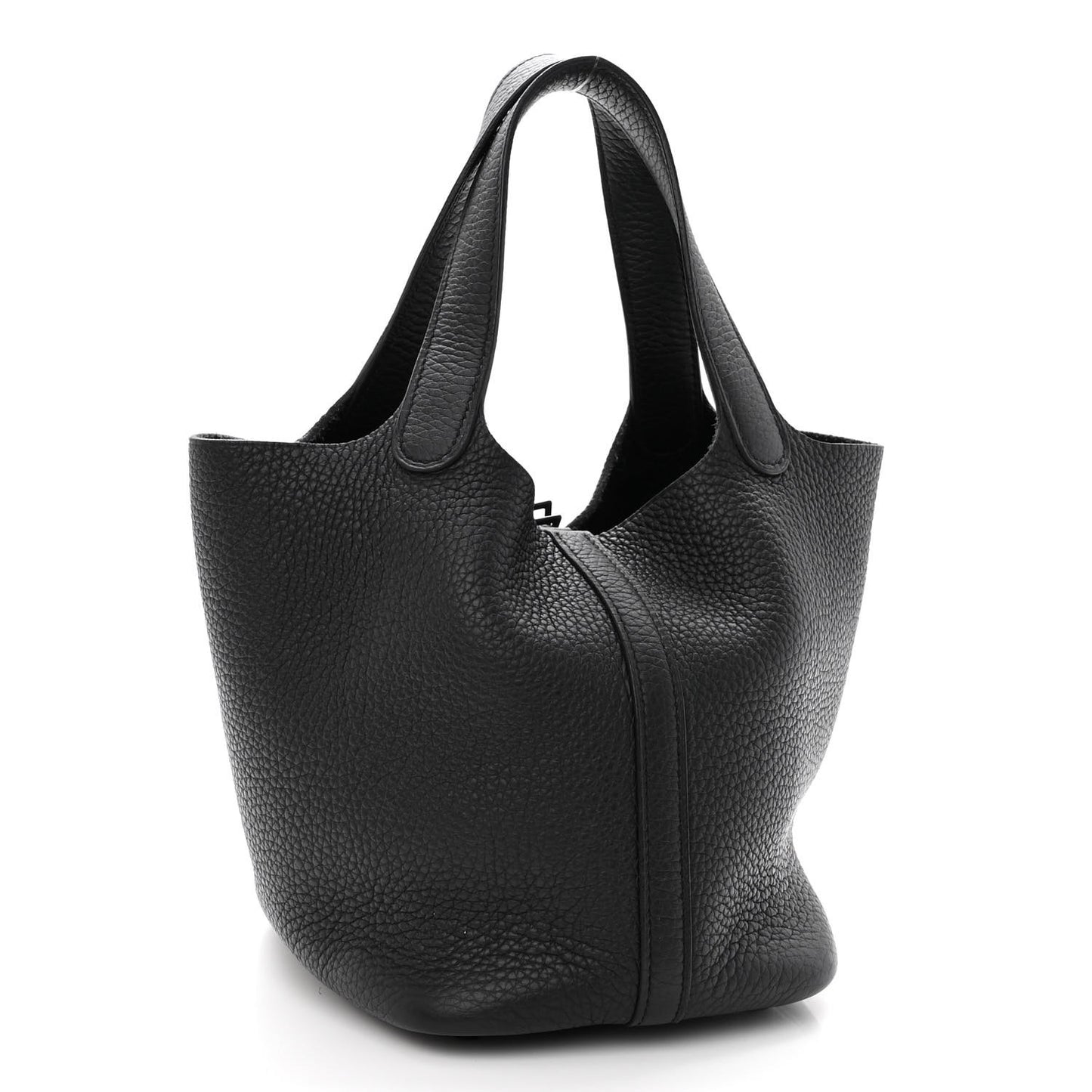 Taurillon Clemence Monochrome Picotin Lock 18 PM Black