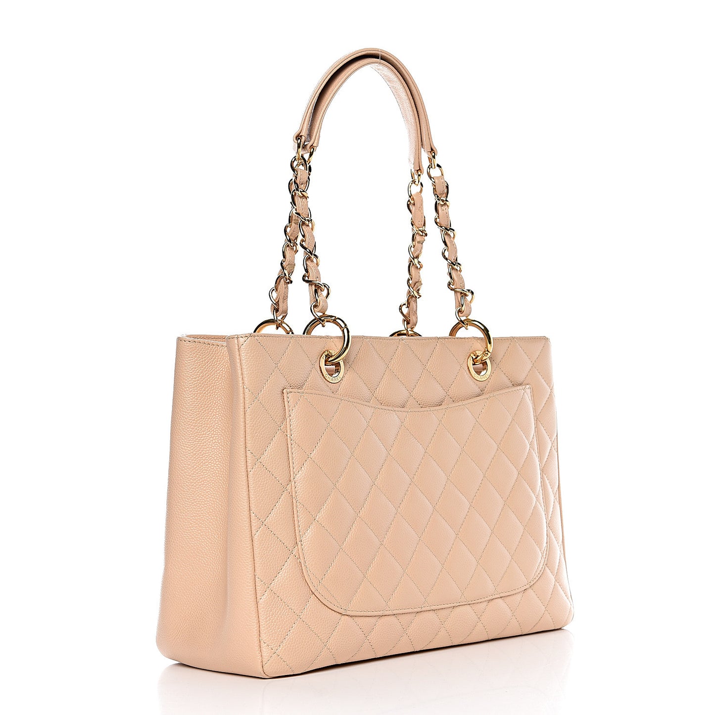 Caviar Quilted Grand Shopping Tote GST Beige Clair