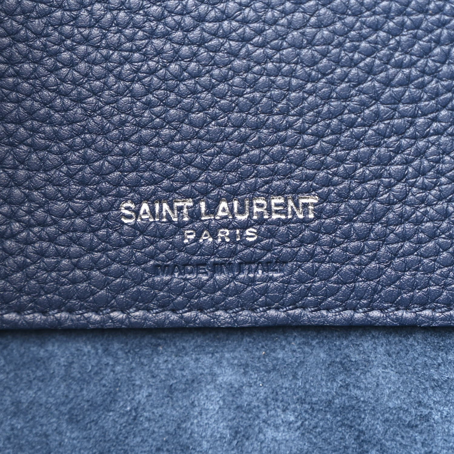 Saint Laurent Grained Calfskin Small Souple Sac De Jour Navy 6 of 10