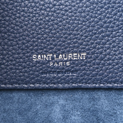 Saint Laurent Grained Calfskin Small Souple Sac De Jour Navy 6 of 10