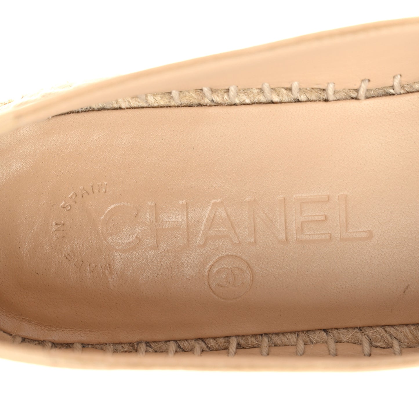 Lambskin CC Espadrilles 37 Beige Black