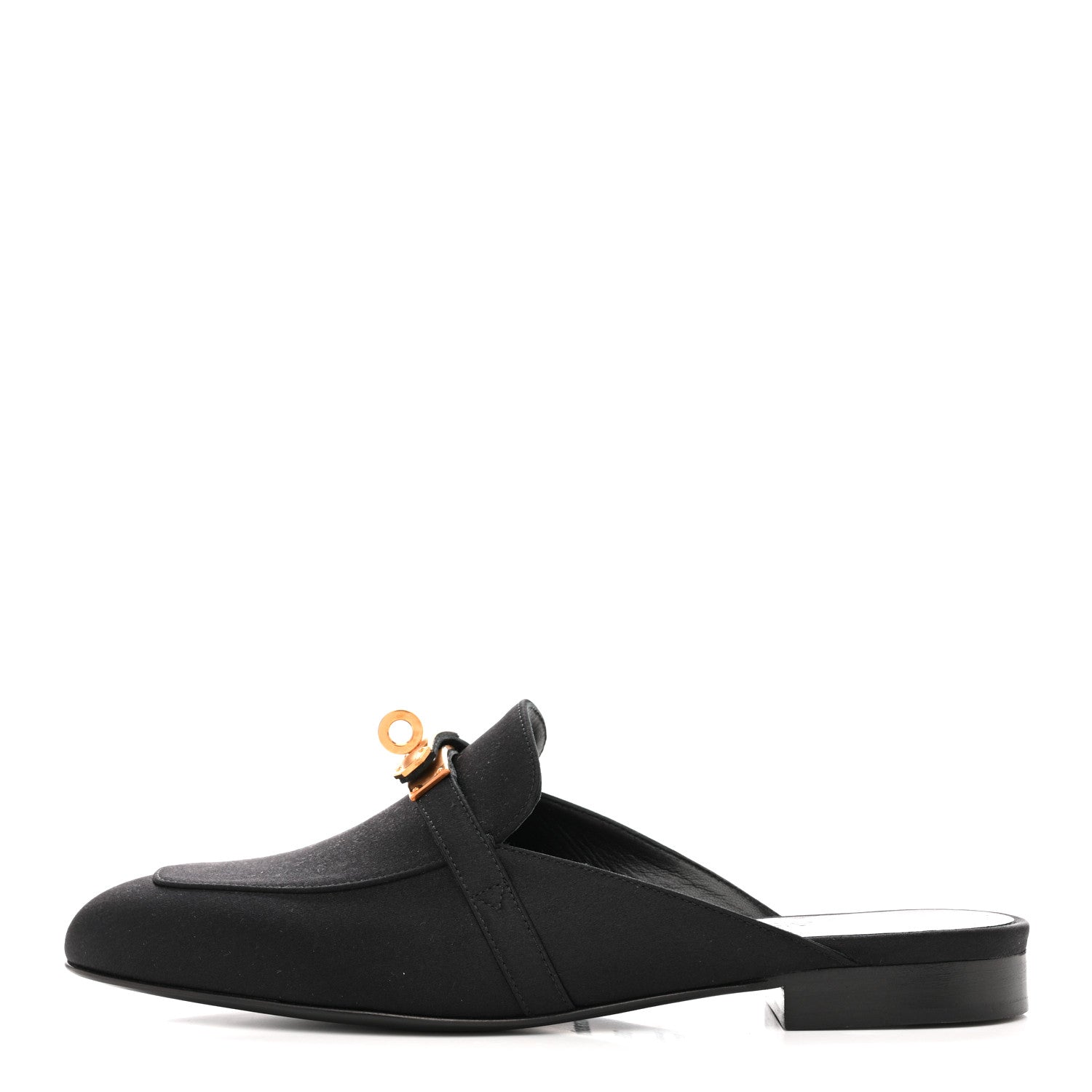Hermes Satin Oz Mules 36.5 Black 1 of 10