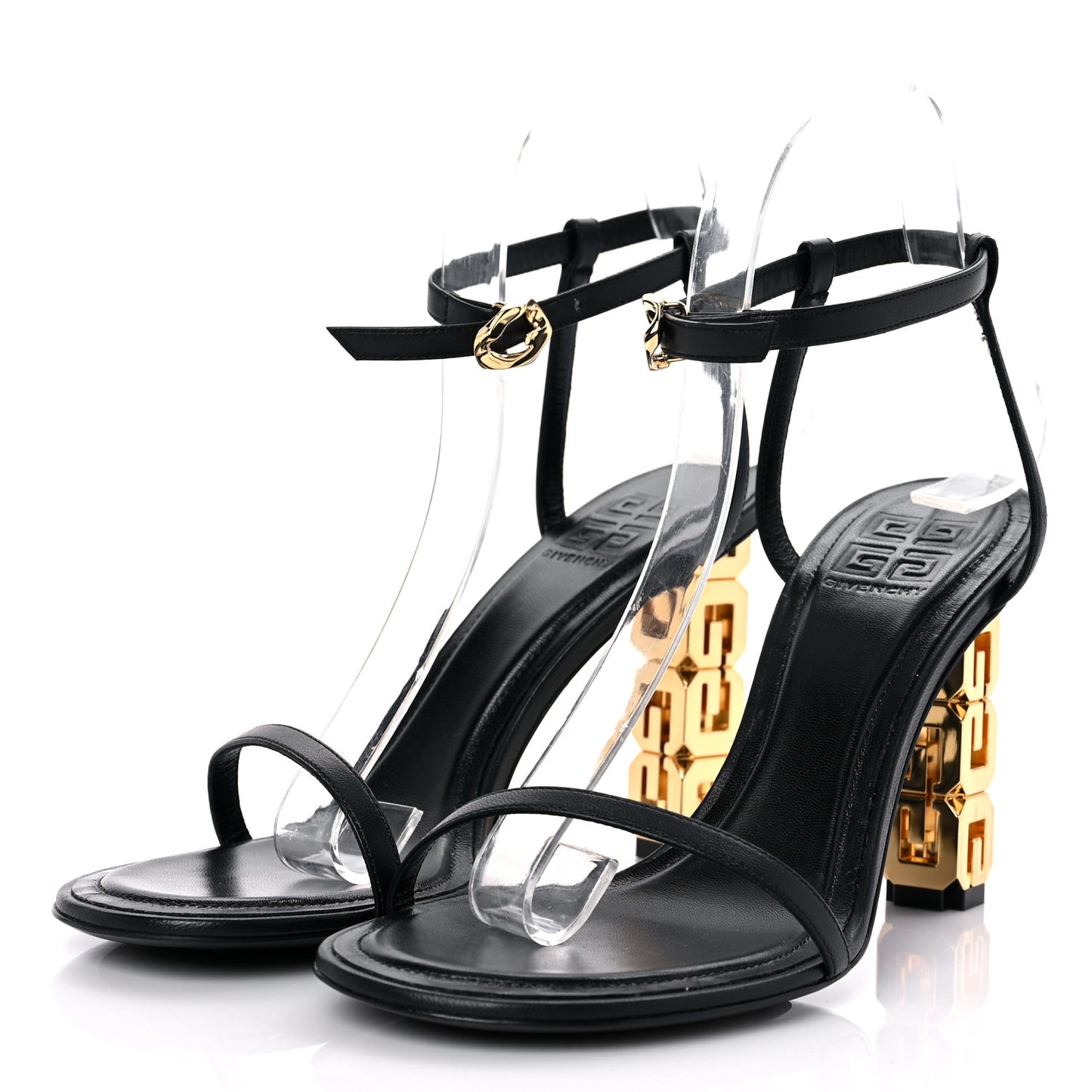 Smooth Nappa G Cube 85mm Sandals 38 Black