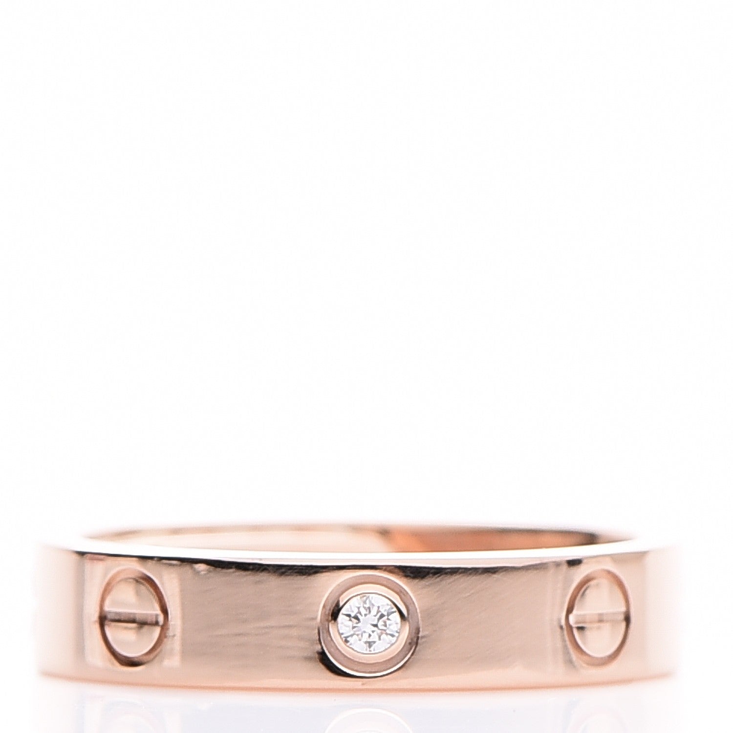 Cartier 18K Pink Gold Diamond 4mm LOVE Ring 50 5.25 1 of 5