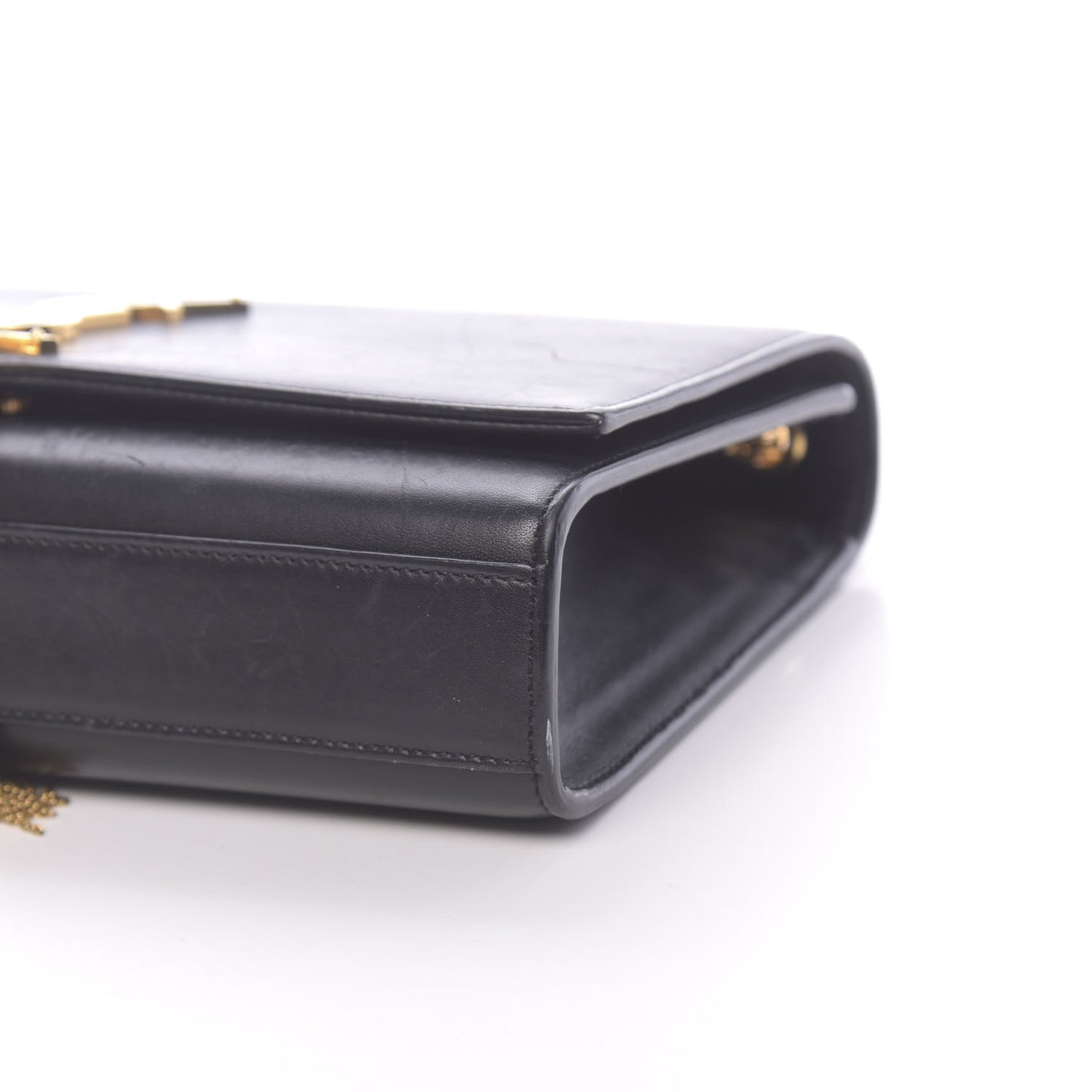 Smooth Calfskin Medium Classic Monogram Kate Tassel Satchel Black