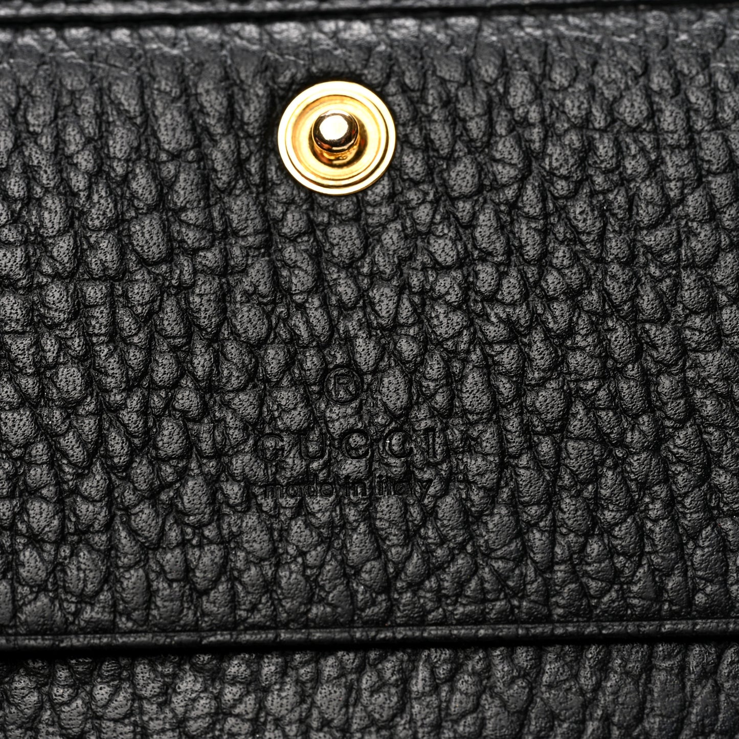 Pebbled Calfskin GG Marmont Card Case Black