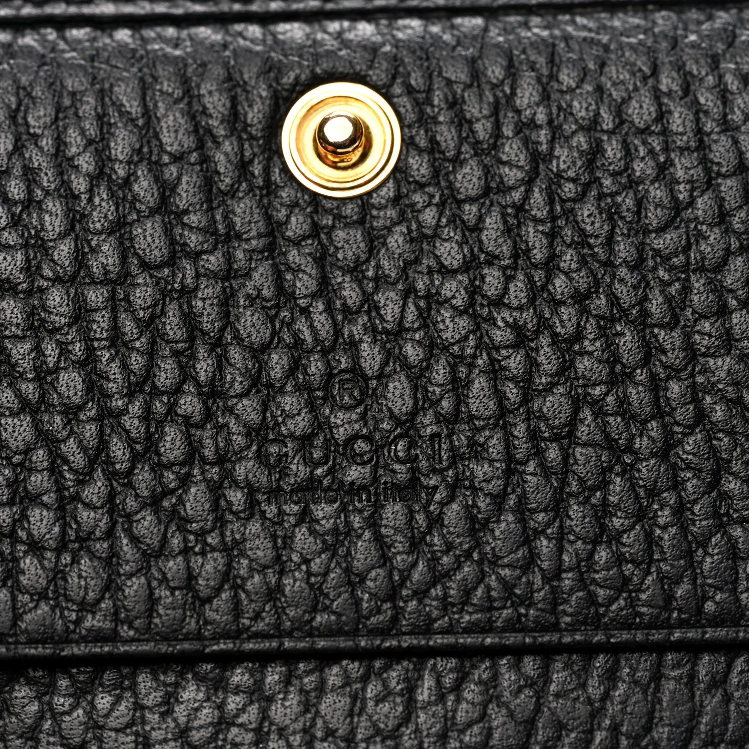 Gucci Pebbled Calfskin GG Marmont Card Case Black 5 of 6