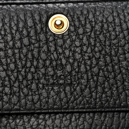 Gucci Pebbled Calfskin GG Marmont Card Case Black 5 of 6