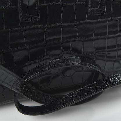 Saint Laurent Calfskin Crocodile Embossed Nano Sac De Jour Black 10 of 10