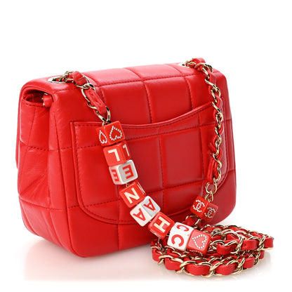Chanel Lambskin Resin Crystal Square Quilted Monacoco Mini Flap Red 2 of 9
