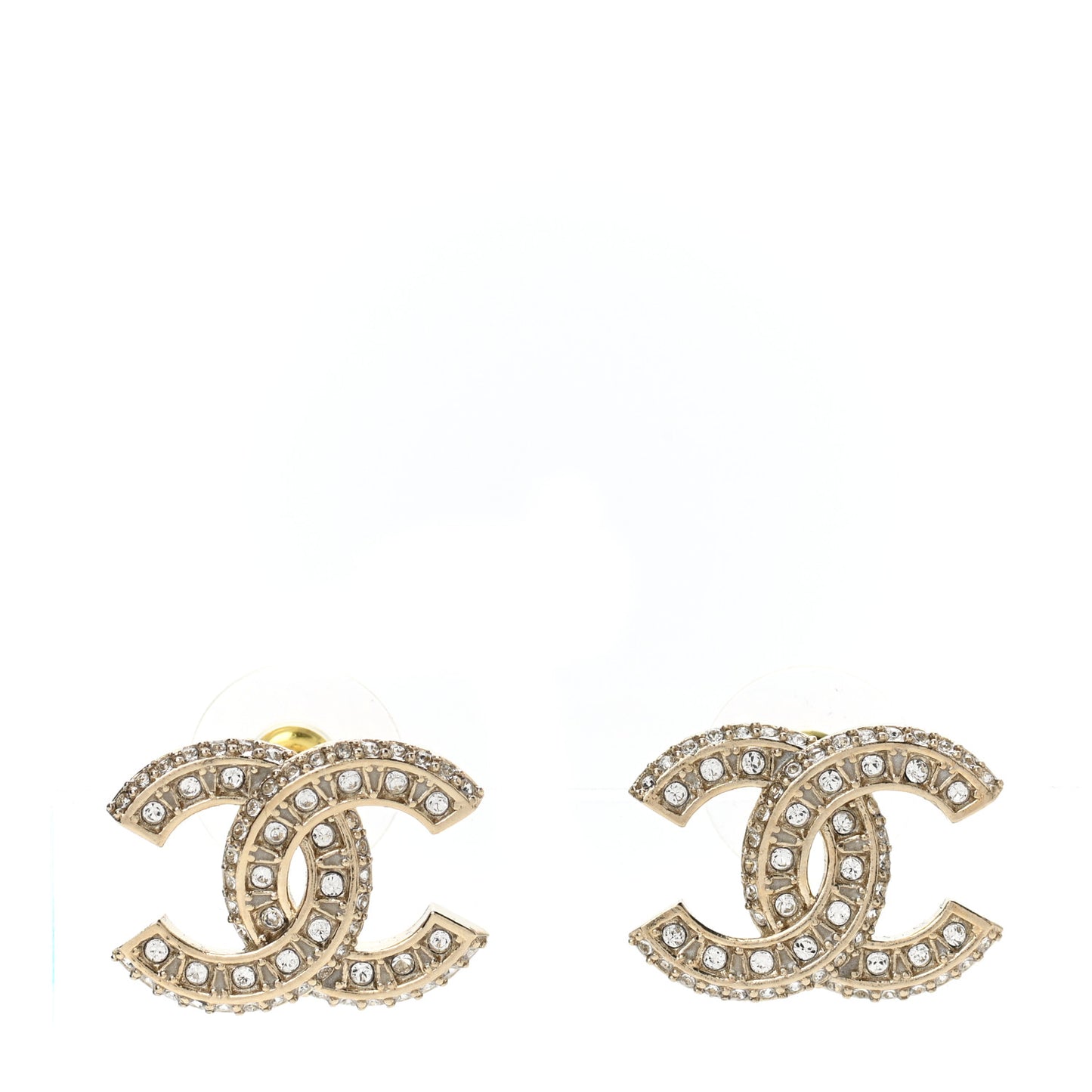 Crystal Timeless CC Earrings Light Gold