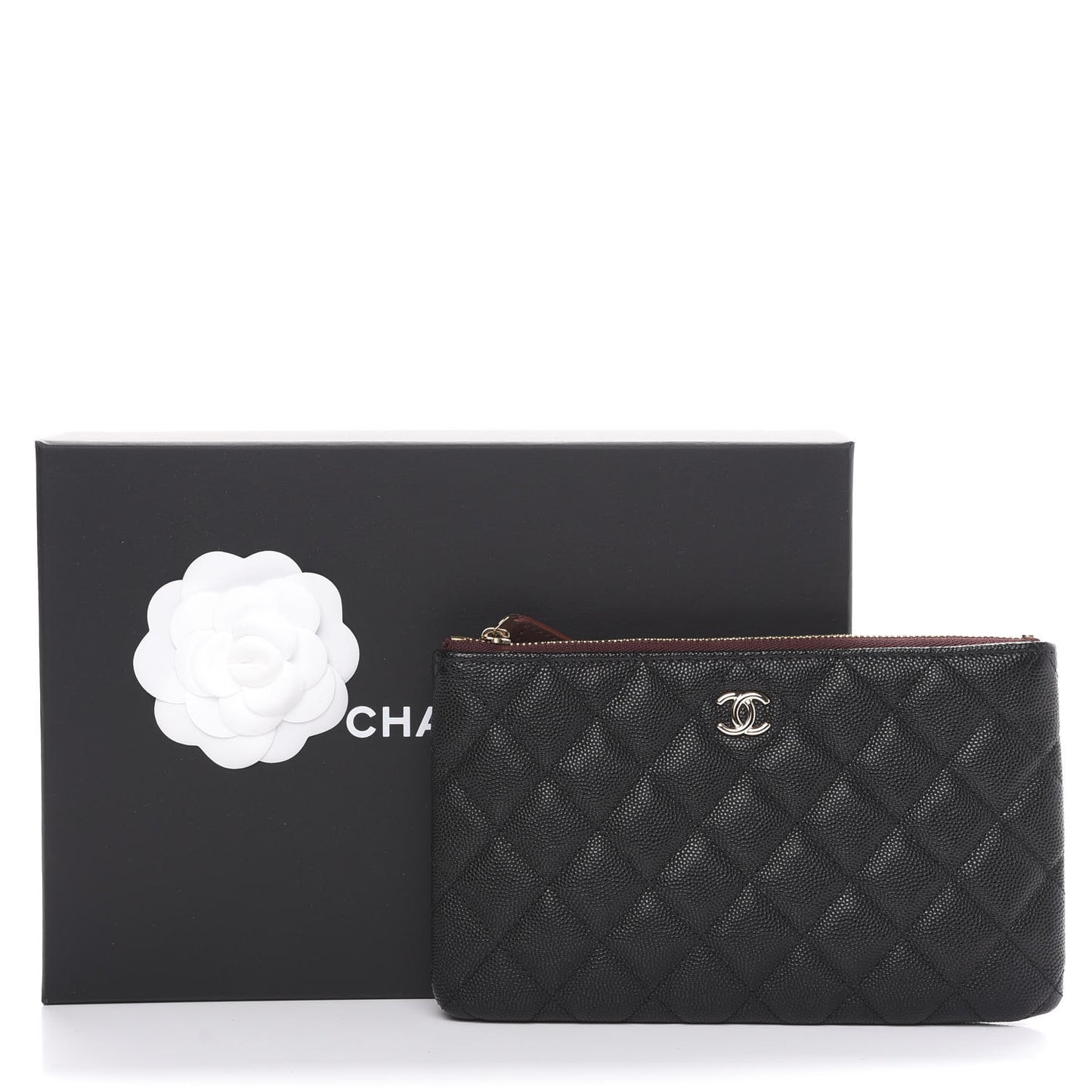 Caviar Quilted Small Pouch Black
