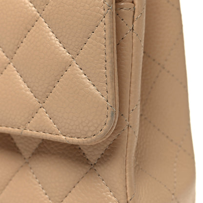 Chanel Caviar Quilted Medium Double Flap Beige 13 of 14