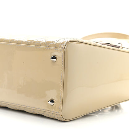 Christian Dior Patent Cannage Medium Lady Dior Beige 9 of 12