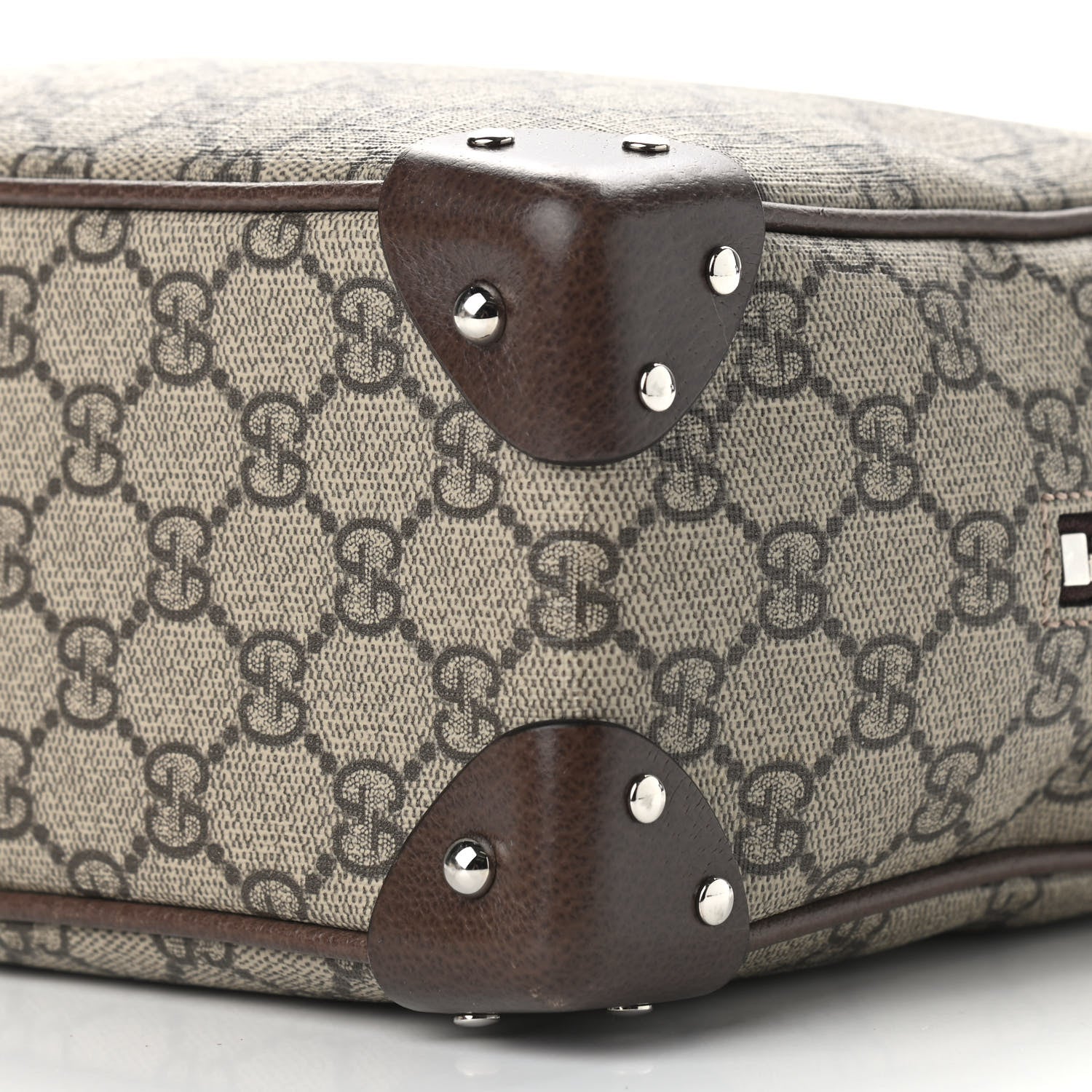 Gucci GG Supreme Monogram Textured Calfskin Square Messenger Bag Beige Ebony New Acero 6 of 9
