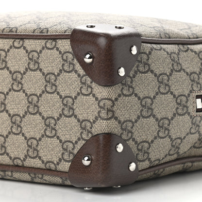 Gucci GG Supreme Monogram Textured Calfskin Square Messenger Bag Beige Ebony New Acero 6 of 9
