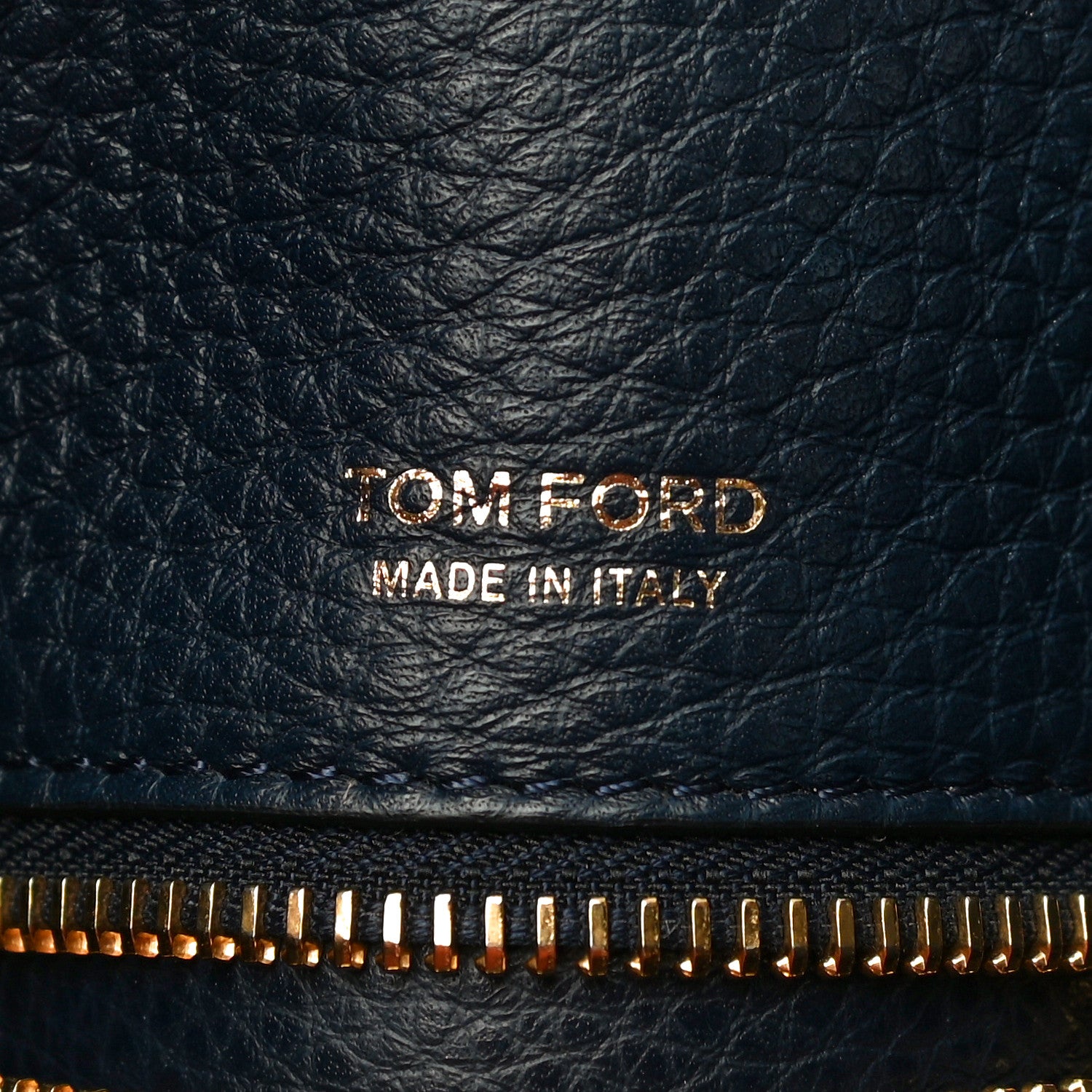 Tom Ford Grained Calfskin Sedgwick Medium Zipper Tote Sapphire Blue 6 of 10