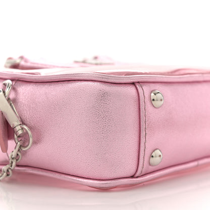 Miu Miu Metallic Nappa Plexi Vinyl Mini Top Handle Crossbody Rosa Mordore 9 of 10
