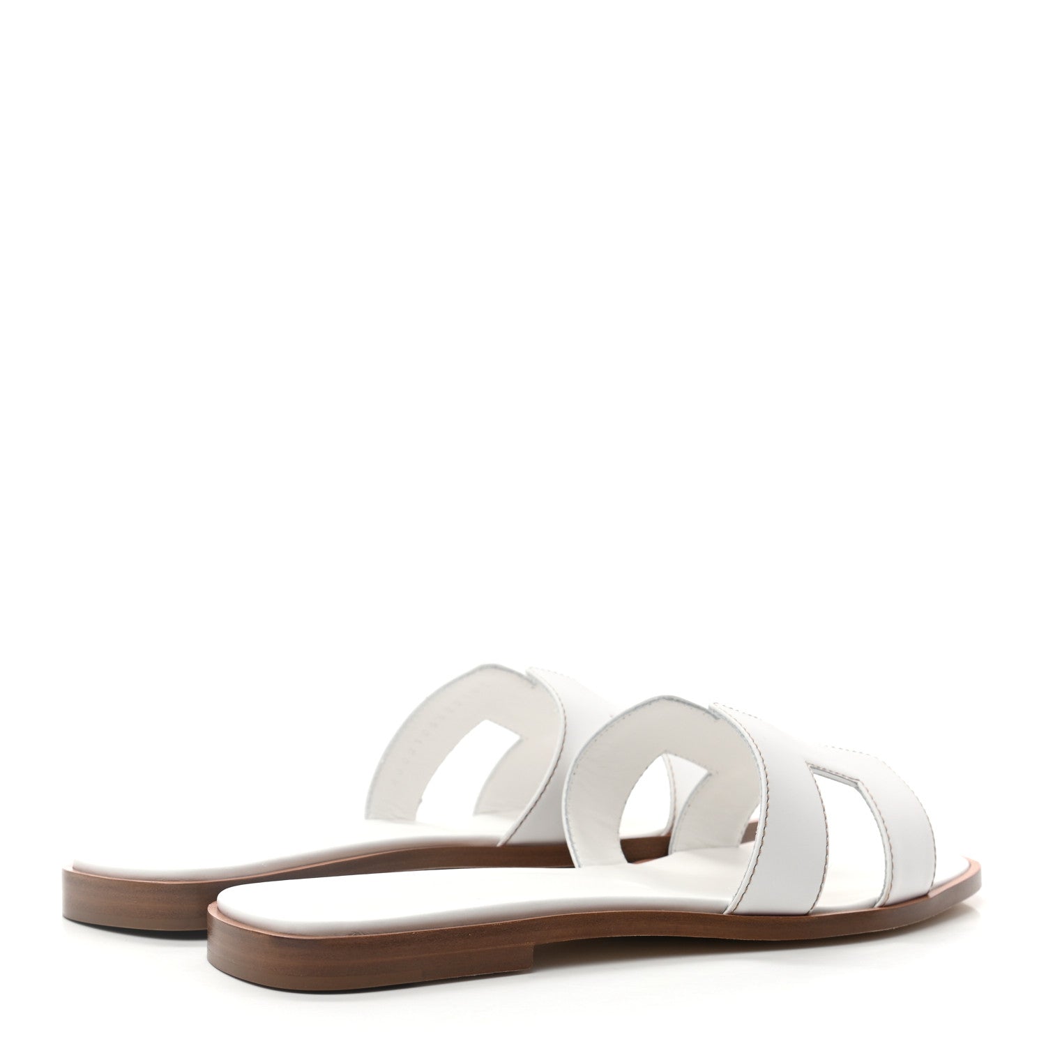 Hermes Box Calfskin Oran Sandals 39 White 4 of 8