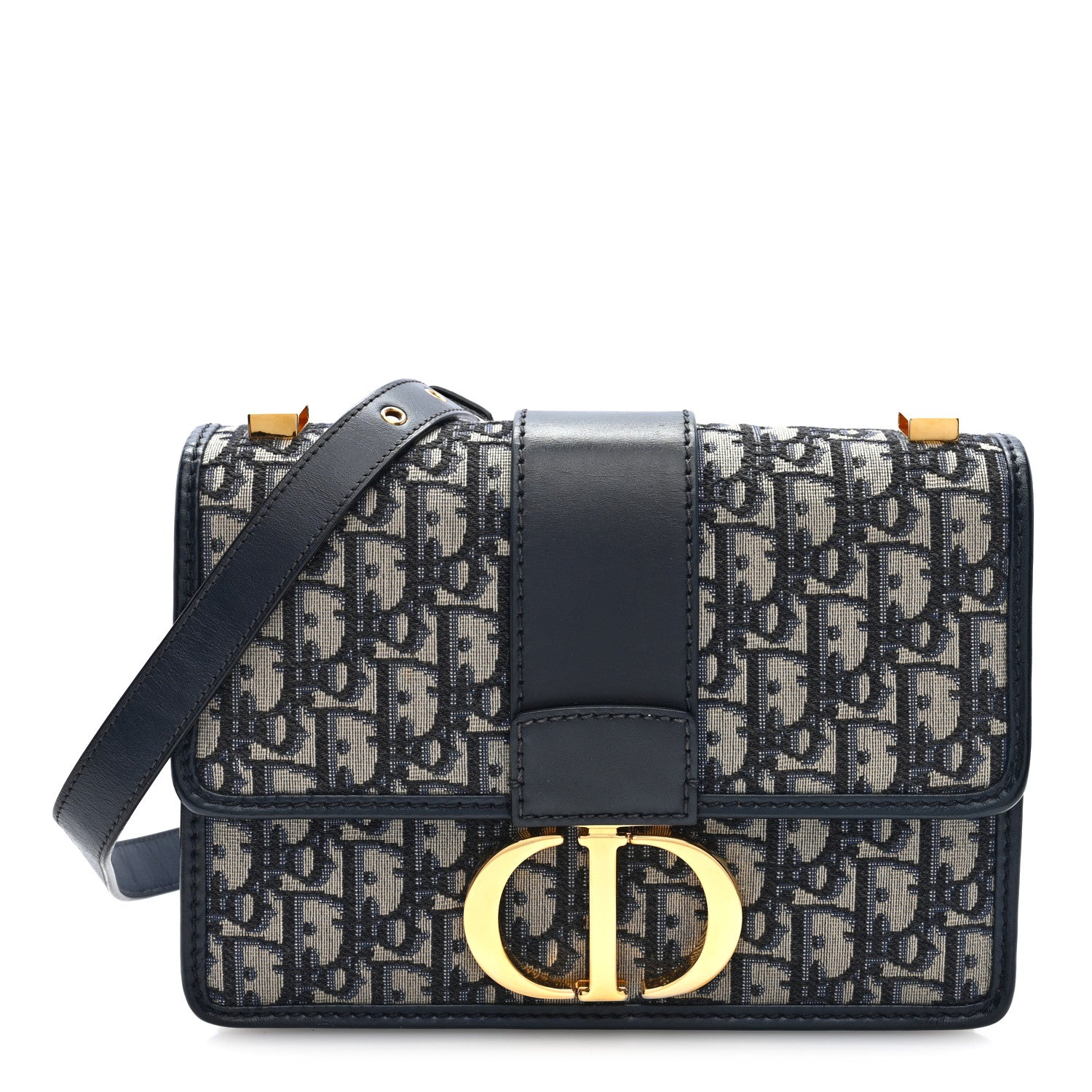 Christian Dior Oblique 30 Montaigne Flap Bag Blue 1 of 9