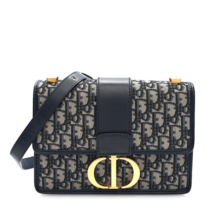 Christian Dior Oblique 30 Montaigne Flap Bag Blue 1 of 9