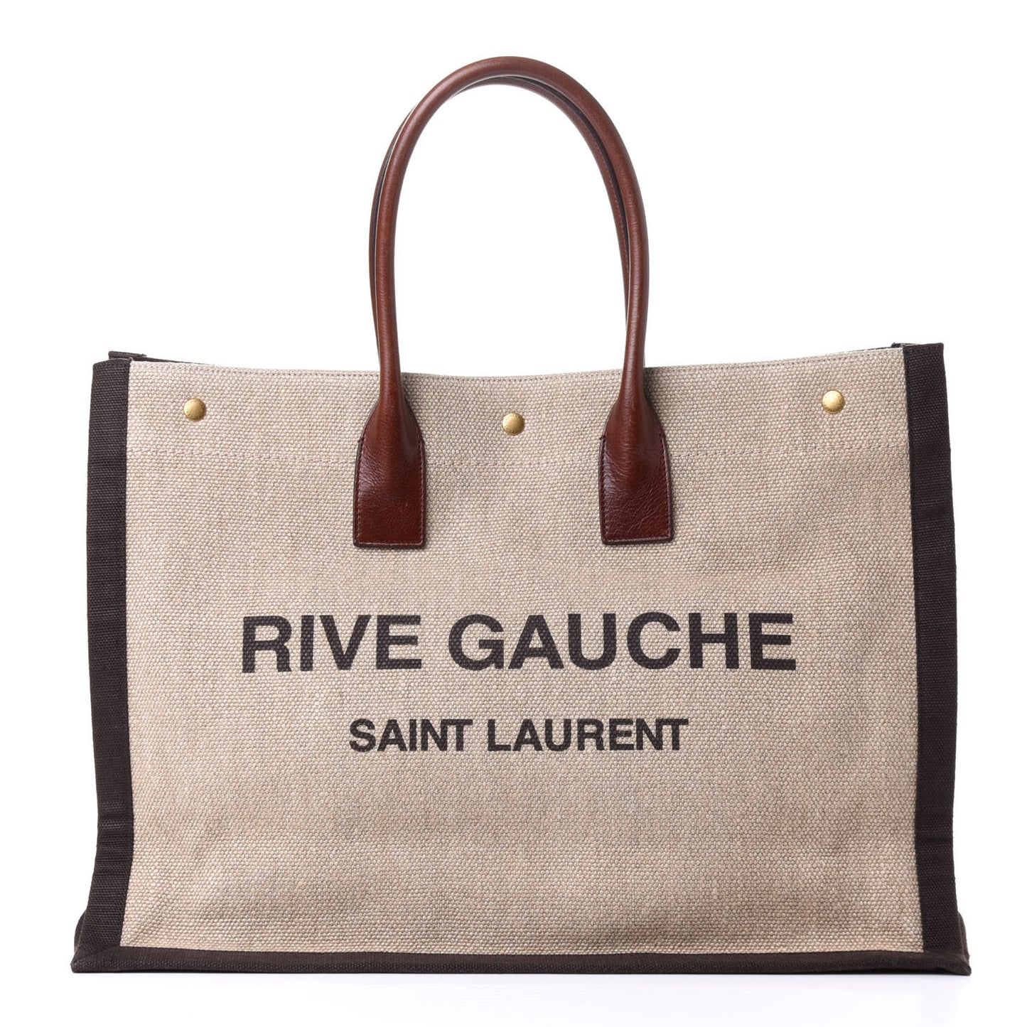 Linen Calfskin Rive Gauche Tote Natural