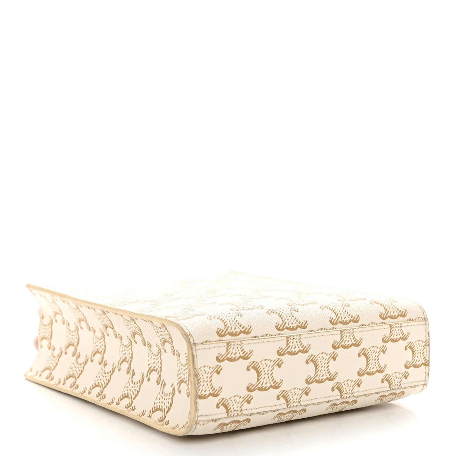 Celine Triomphe Canvas Calfskin Mini Vertical Cabas White 4 of 8