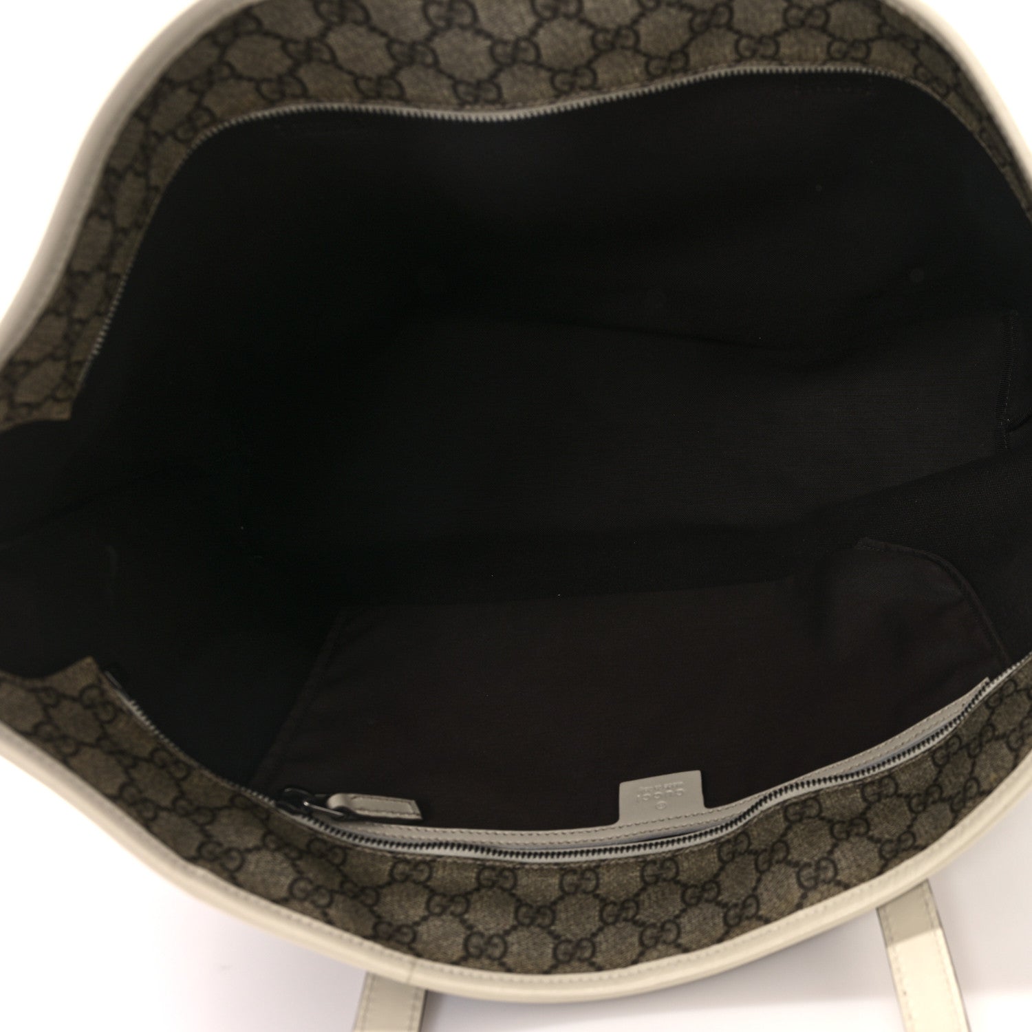Gucci GG Supreme Monogram Large Zippered Shopping Tote Off White 5 of 10