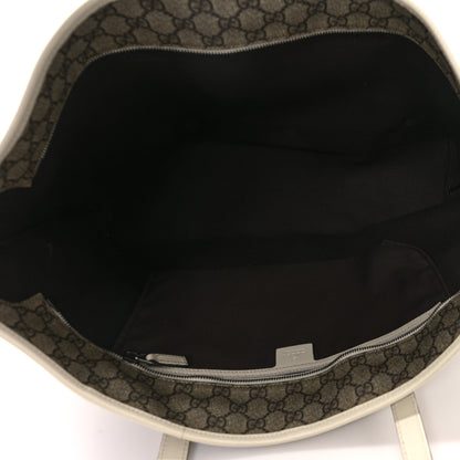 Gucci GG Supreme Monogram Large Zippered Shopping Tote Off White 5 of 10