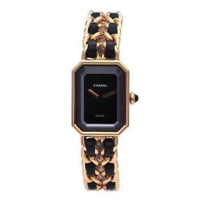 Chanel Stainless Steel Lambskin 20mm Chain Premiere Quartz Watch Gold L 1 of 6