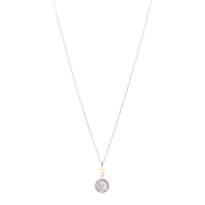 Tiffany Sterling Silver Pearl Flower Pendant Necklace 1 of 4