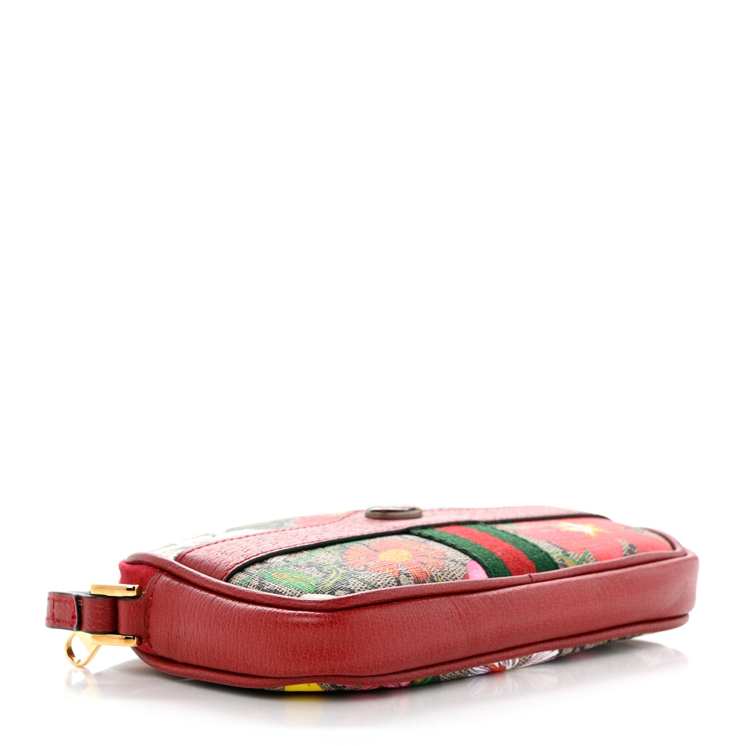 Gucci GG Supreme Monogram Flora Web Ophidia Wristlet Bag Red 4 of 8