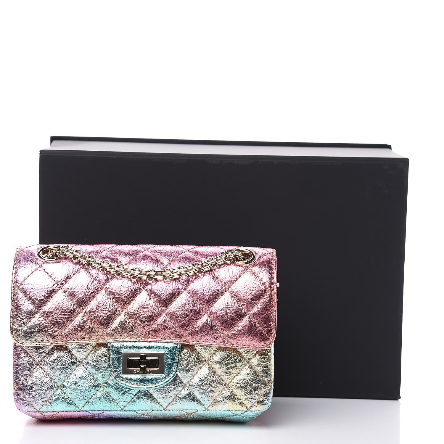 Chanel Metallic Goatskin Quilted Mini 2.55 Reissue Flap Multicolor 10 of 10