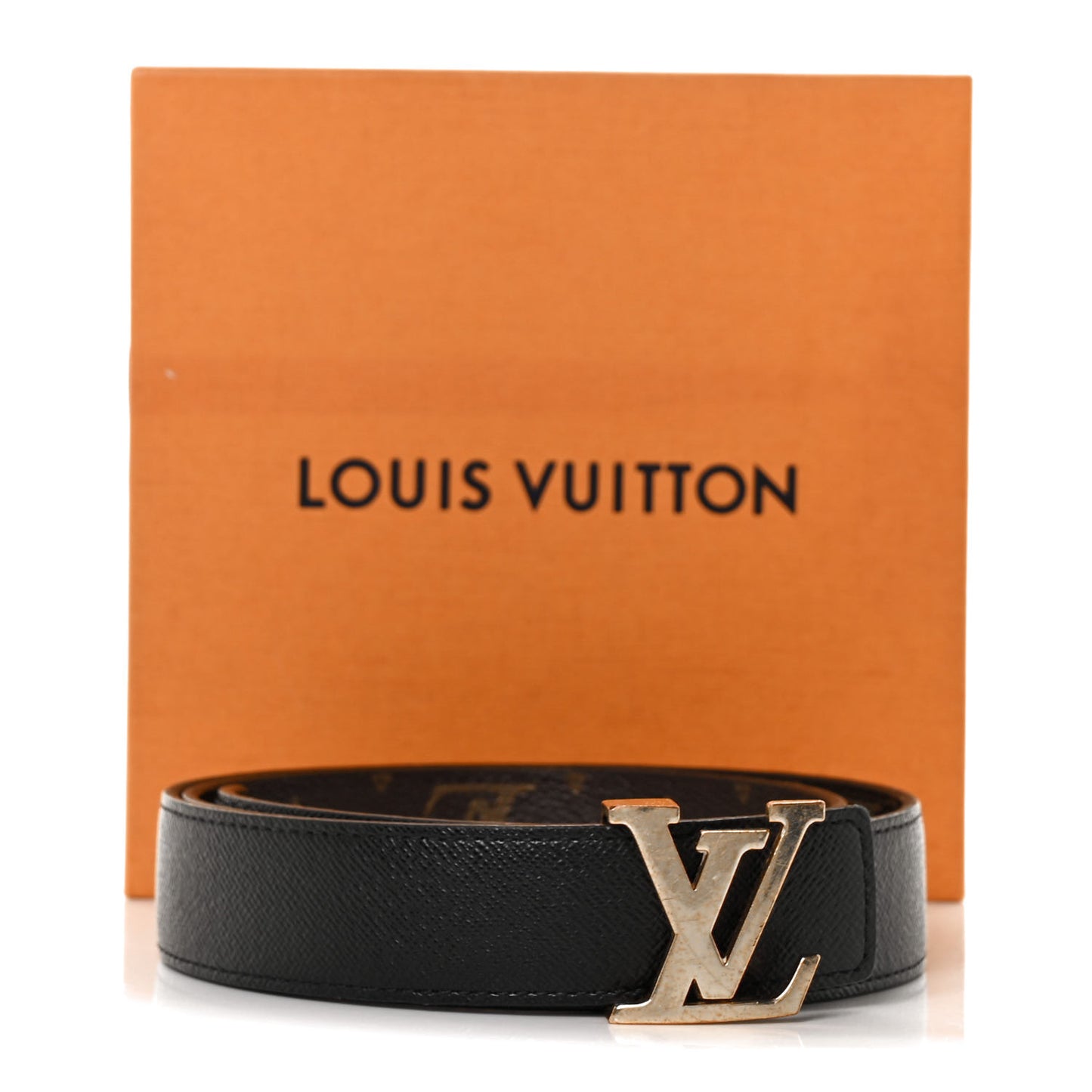 Calfskin Monogram 30mm LV Initiales Reversible Belt 80 32 Black