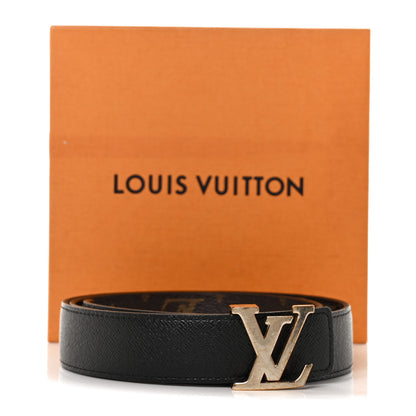 Louis Vuitton Calfskin Monogram 30mm LV Initiales Reversible Belt 80 32 Black 5 of 5