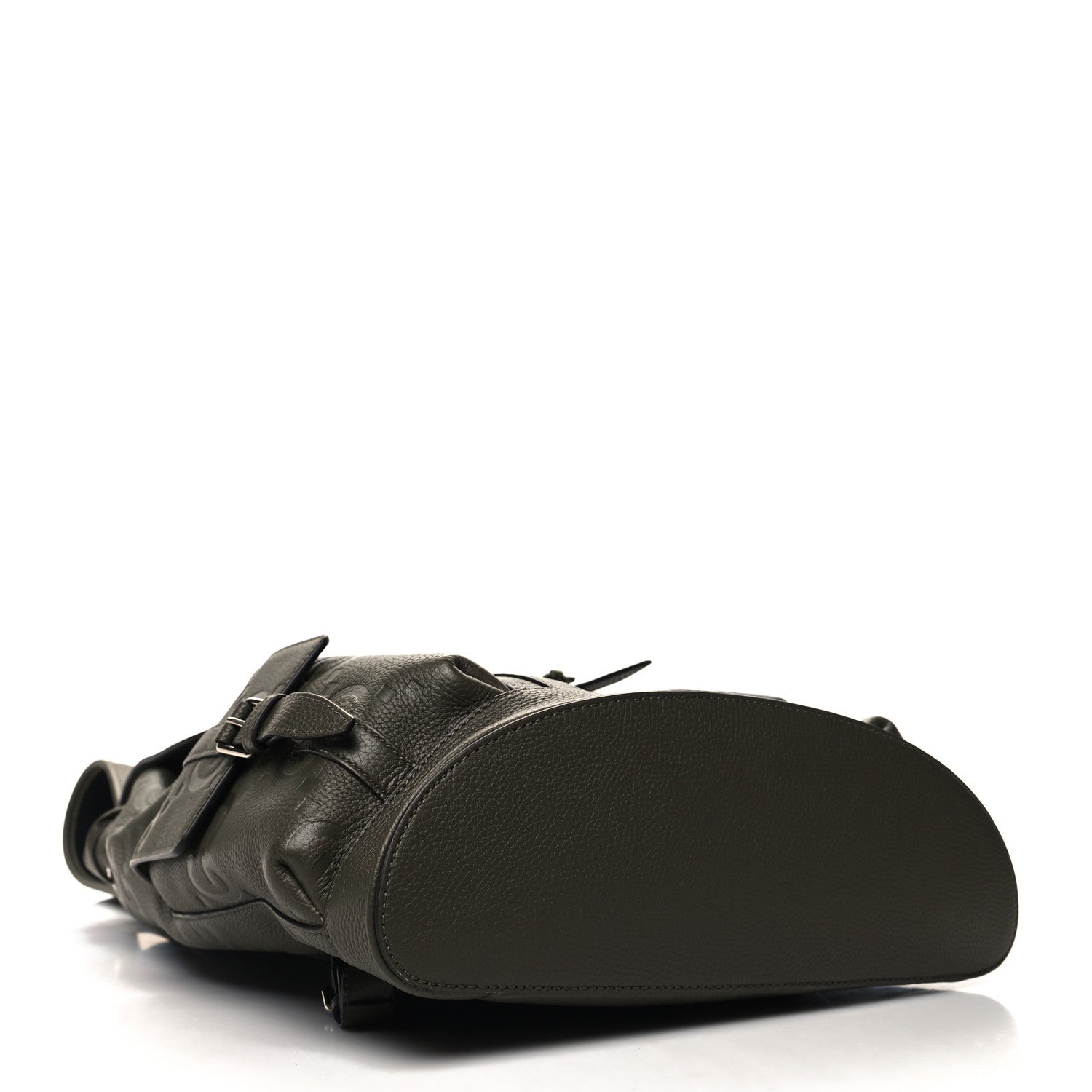 Gucci Piuma Calfskin Jumbo GG Embossed Double Buckle Backpack Vintage Olive 4 of 10